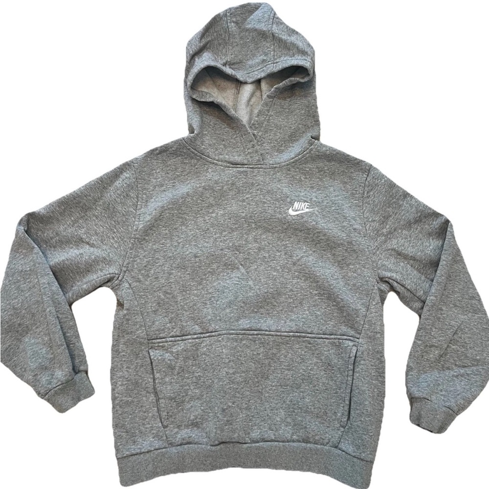 Nike Sportswear Club Fleece Grey Hoodie Kids Size Medium FD3000-063